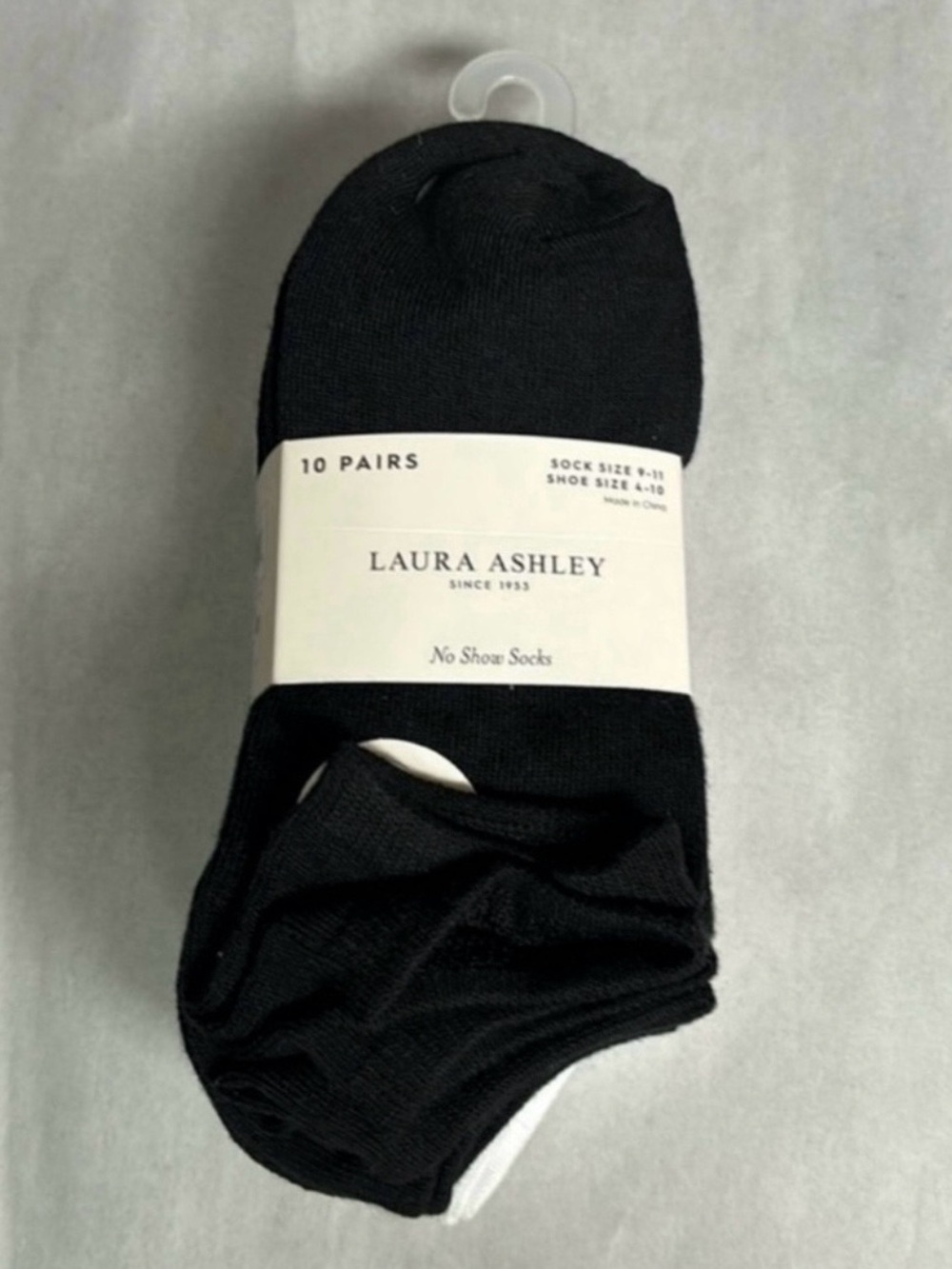 New Laura Ashley Socks Women’s 10 Pair White & Black No Show Socks Casual Active
